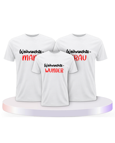 Familienlook T-Shirts mit Weihnachtswunder | Paarpulli
