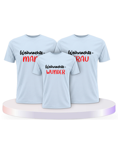 Familienlook T-Shirts mit Weihnachtswunder | Paarpulli