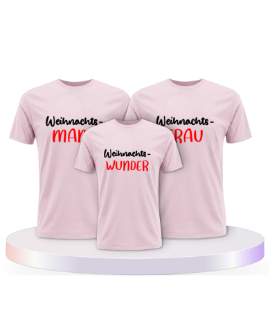Familienlook T-Shirts mit Weihnachtswunder | Paarpulli