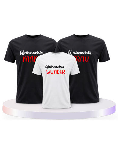 Familienlook T-Shirts mit Weihnachtswunder | Paarpulli