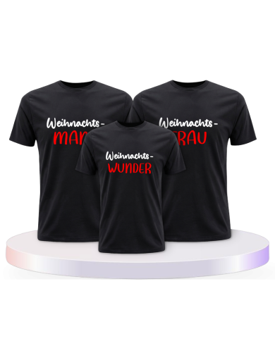 Familienlook T-Shirts mit Weihnachtswunder | Paarpulli