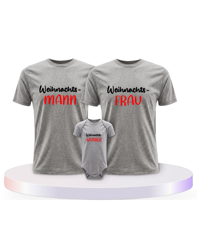 Familienlook T-Shirts mit Weihnachtswunder mit Baby Body | Paarpulli