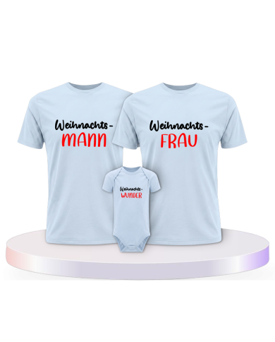 Familienlook T-Shirts mit Weihnachtswunder mit Baby Body | Paarpulli