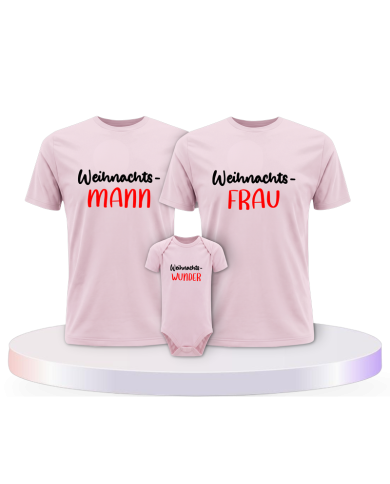 Familienlook T-Shirts mit Weihnachtswunder mit Baby Body | Paarpulli