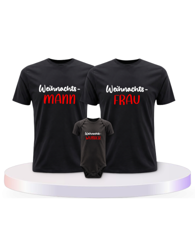 Familienlook T-Shirts mit Weihnachtswunder mit Baby Body | Paarpulli
