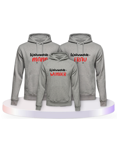 Familienlook Hoodies mit Weihnachtswunder | Paarpulli