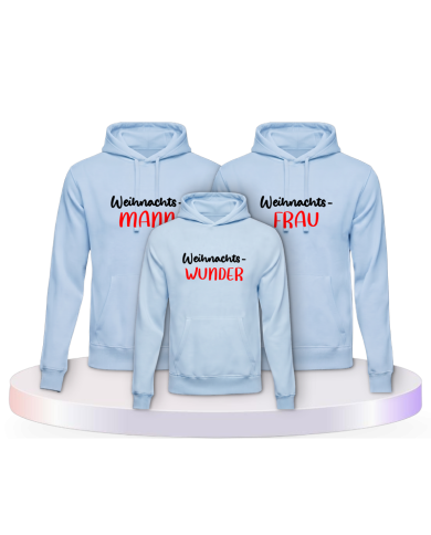 Familienlook Hoodies mit Weihnachtswunder | Paarpulli
