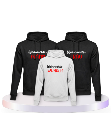 Familienlook Hoodies mit Weihnachtswunder | Paarpulli