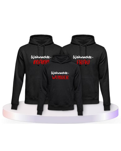 Familienlook Hoodies mit Weihnachtswunder | Paarpulli