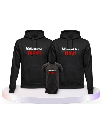 Familienlook Hoodies mit Weihnachtswunder | Paarpulli