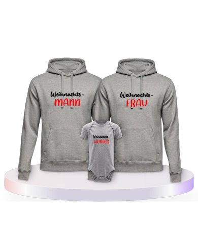 Familienlook Hoodies mit Weihnachtswunder | Paarpulli