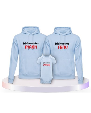 Familienlook Hoodies mit Weihnachtswunder | Paarpulli