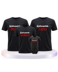 Weihnachtswunder Familienset T-Shirts mit Babybody | Paarpulli