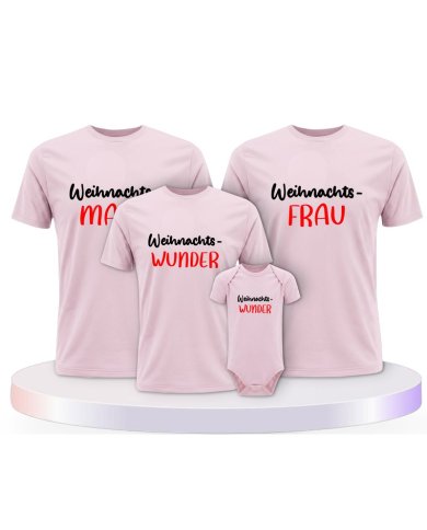 Weihnachtswunder Familienset T-Shirts mit Babybody | Paarpulli