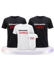 Weihnachtswunder Familienset T-Shirts mit Babybody | Paarpulli
