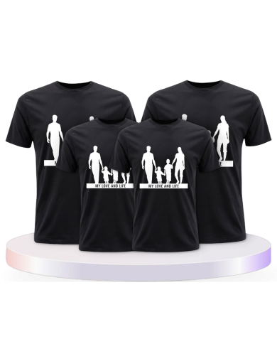 Familienlook T-Shirts mit My Love and Life Familienset | Paarpulli