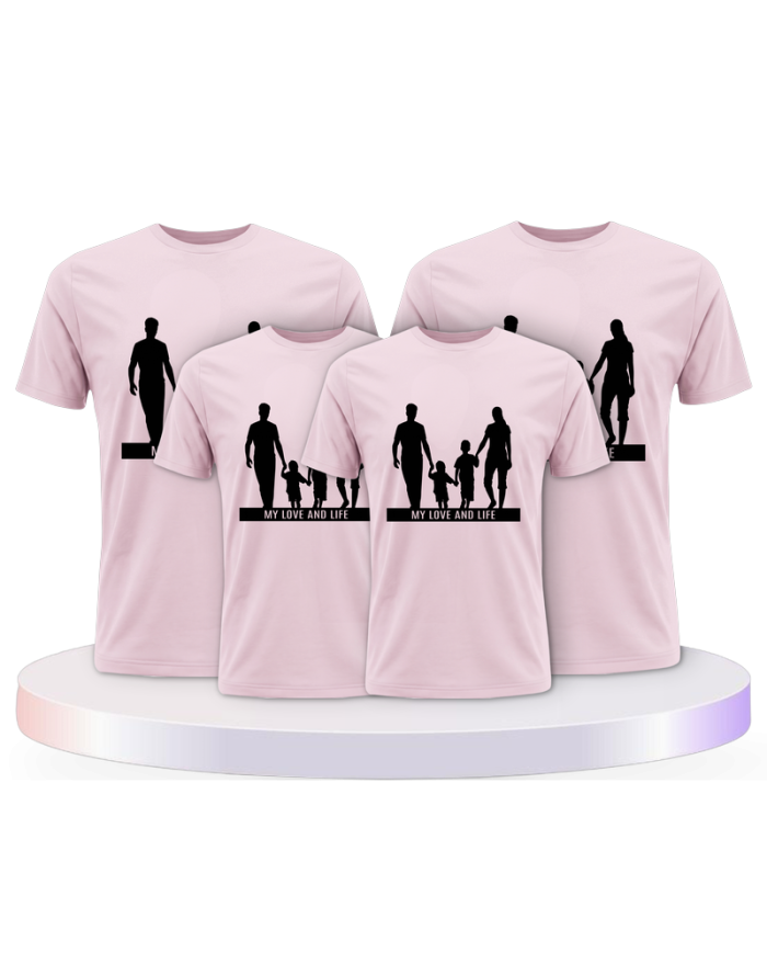 Familienlook T-Shirts mit My Love and Life Familienset | Paarpulli