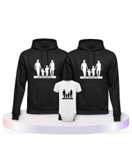 My Love and Life Familienset Hoodies mit Babybody | Paarpulli