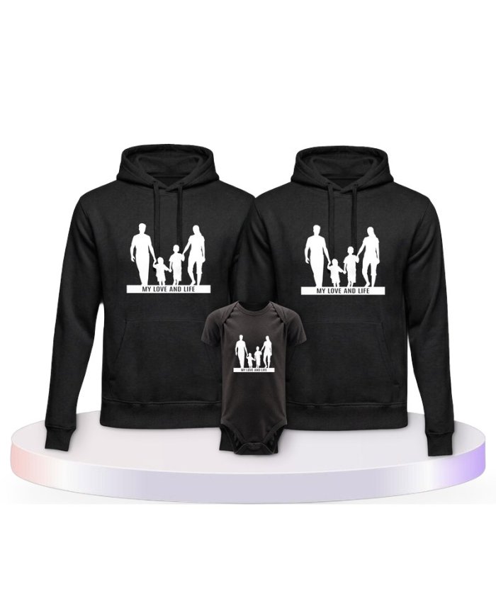 My Love and Life Familienset Hoodies mit Babybody | Paarpulli