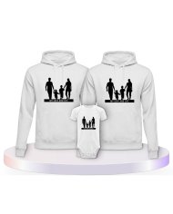 My Love and Life Familienset Hoodies mit Babybody | Paarpulli
