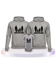 My Love and Life Familienset Hoodies mit Babybody | Paarpulli