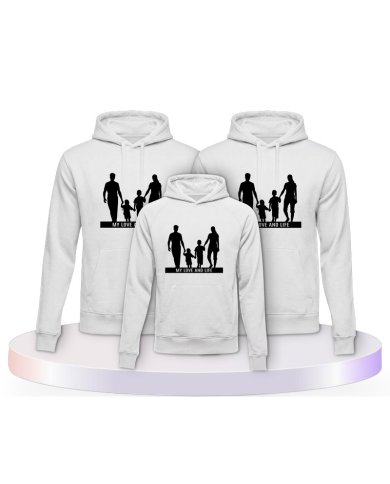 My Love and Life Familienset Hoodies | Paarpulli