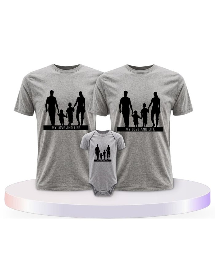 Familienlook T-Shirts mit My Love and Life | Paarpulli