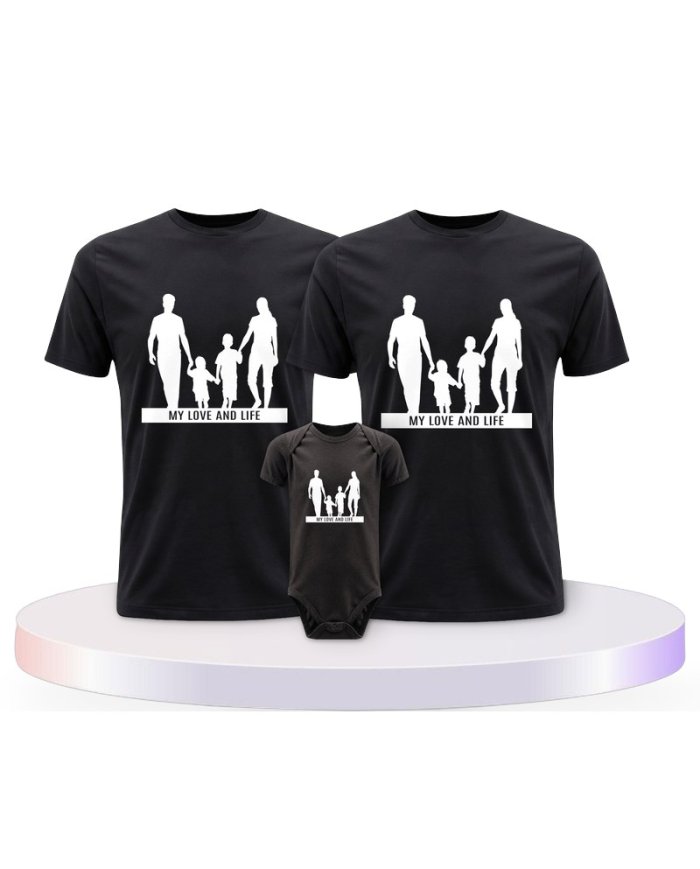 Familienlook T-Shirts mit My Love and Life | Paarpulli