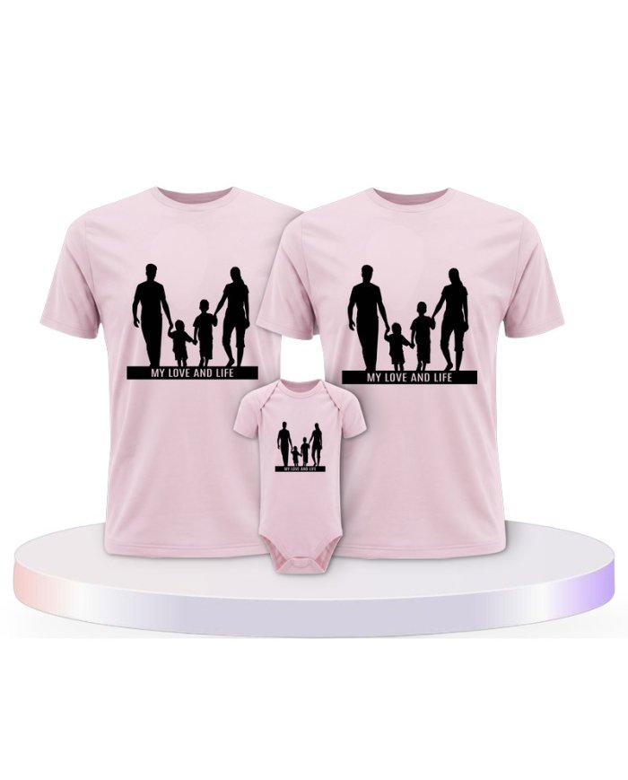 Familienlook T-Shirts mit My Love and Life | Paarpulli