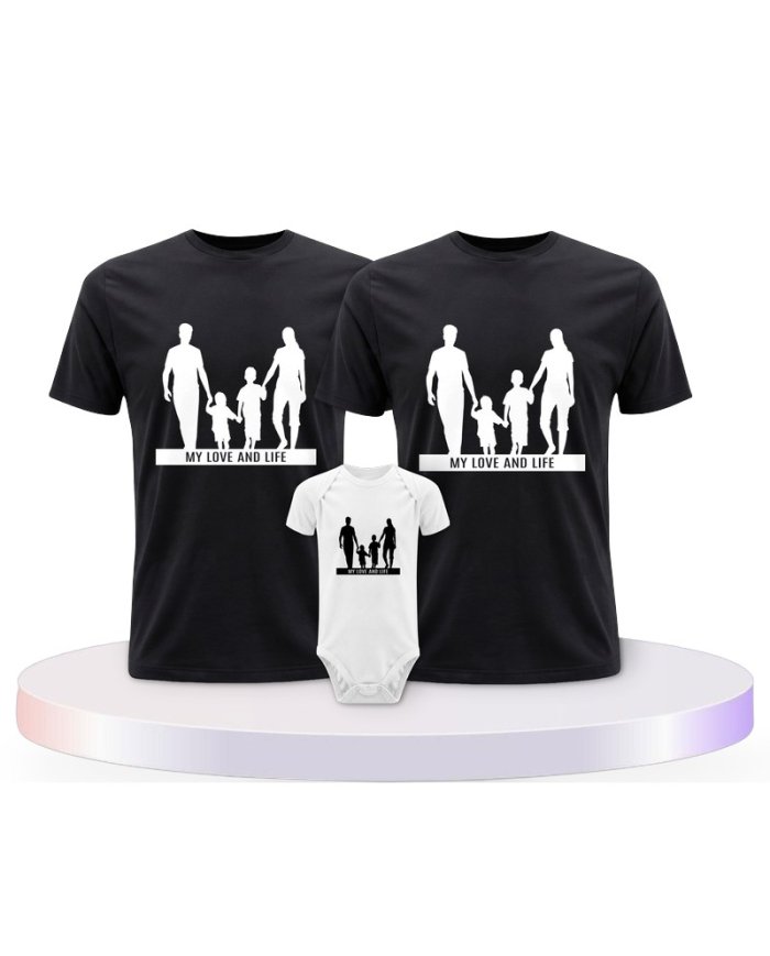 Familienlook T-Shirts mit My Love and Life | Paarpulli