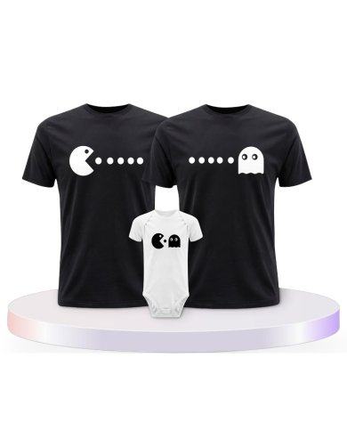 Familienlook T-Shirts mit Arcade Style | Paarpulli
