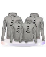 Familienlook Hoodies mit Schneemann Papa Mama und Mini | Paarpulli