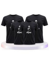 Familienlook T-Shirts mit Schneemann Papa Mama und Mini | Paarpulli