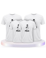 Familienlook T-Shirts mit Schneemann Papa Mama und Mini | Paarpulli