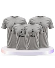 Familienlook T-Shirts mit Schneemann Papa Mama und Mini | Paarpulli