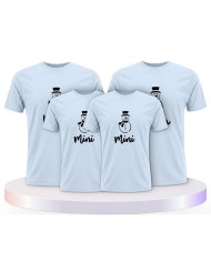 Familienlook T-Shirts mit Schneemann Papa Mama und Mini | Paarpulli