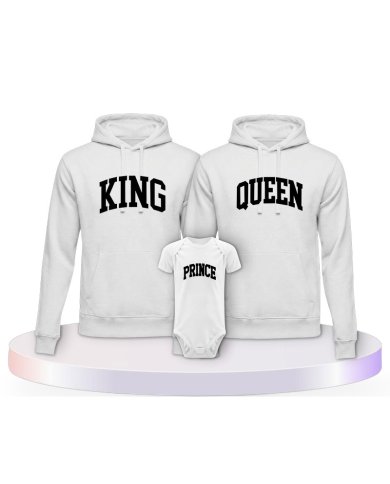 King Queen Prince Princess mit Kurviger Form Familien Hoodies |.