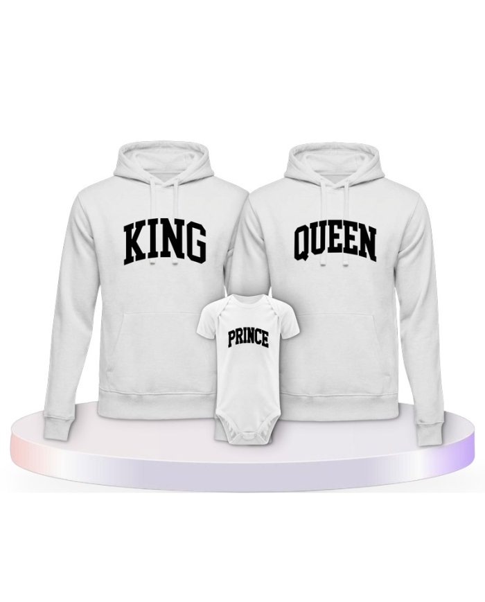 King Queen Prince Princess mit Kurviger Form Familien Hoodies |.