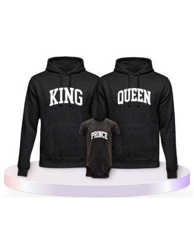 King Queen Prince Princess mit Kurviger Form Familien Hoodies |.