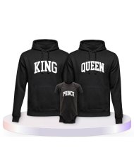 King Queen Prince Princess mit Kurviger Form Familien Hoodies |.