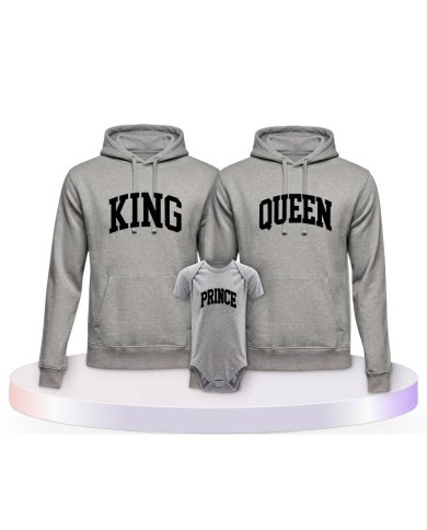 King Queen Prince Princess mit Kurviger Form Familien Hoodies |.