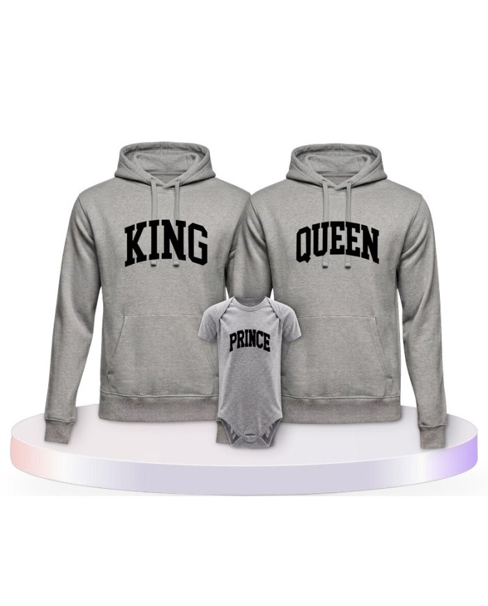 King Queen Prince Princess mit Kurviger Form Familien Hoodies |.