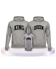 King Queen Prince Princess mit Kurviger Form Familien Hoodies |.