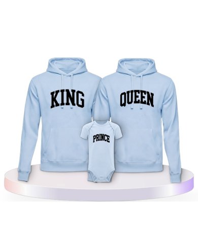 King Queen Prince Princess mit Kurviger Form Familien Hoodies |.