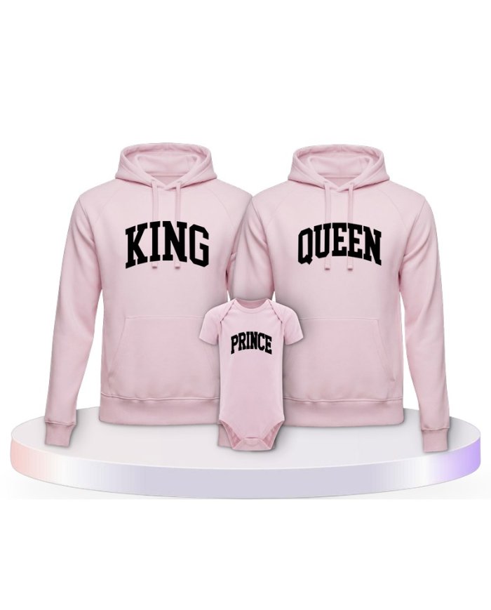 King Queen Prince Princess mit Kurviger Form Familien Hoodies |.