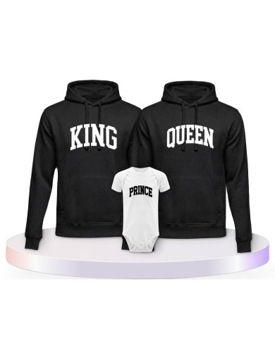 King Queen Prince Princess mit Kurviger Form Familien Hoodies |.