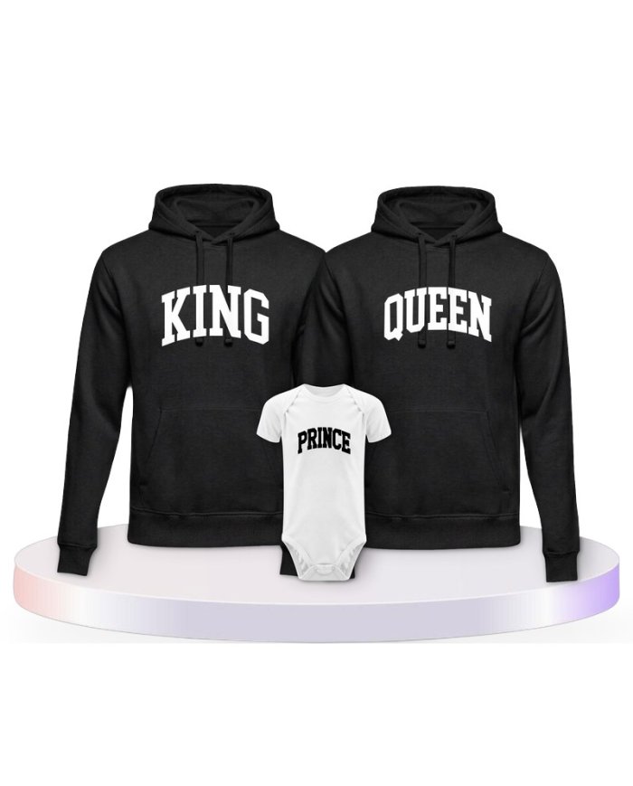 King Queen Prince Princess mit Kurviger Form Familien Hoodies |.