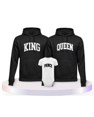 King Queen Prince Princess mit Kurviger Form Familien Hoodies |.