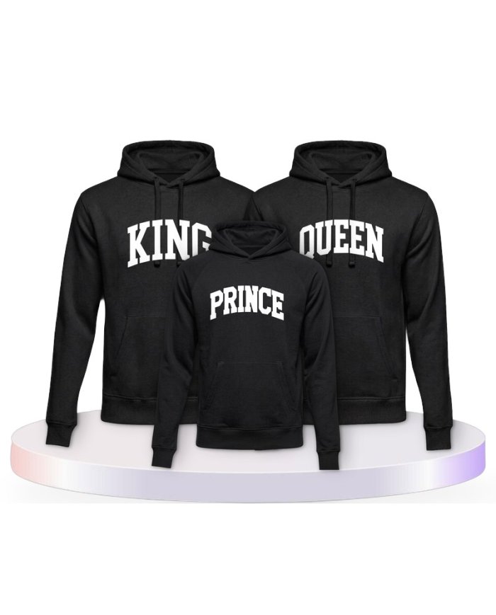 King Queen Prince Princess mit Kurviger Form Familien Hoodies |.
