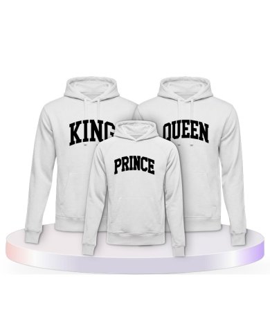 King Queen Prince Princess mit Kurviger Form Familien Hoodies |.